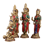 Superfine Brass Ram Darbar Stonework Set 20 Inch - Premium Divine Family | Jaipurio